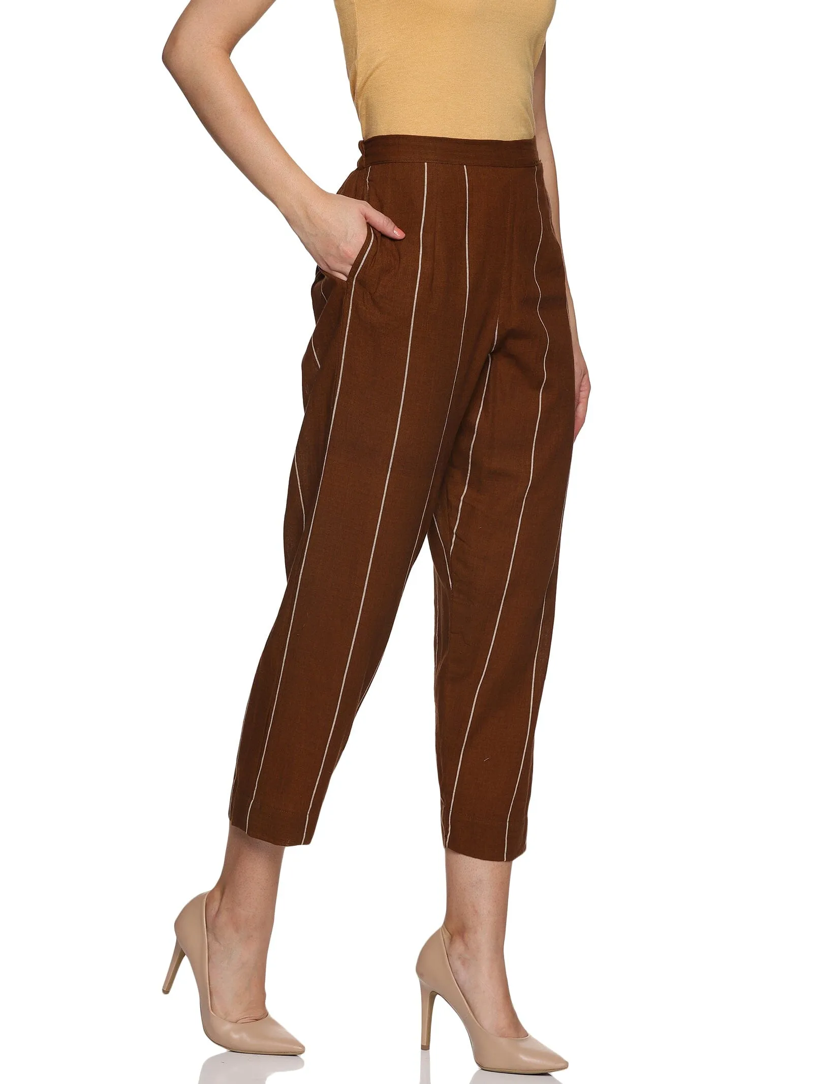 'Leah' Coffee brown handloom co-ord