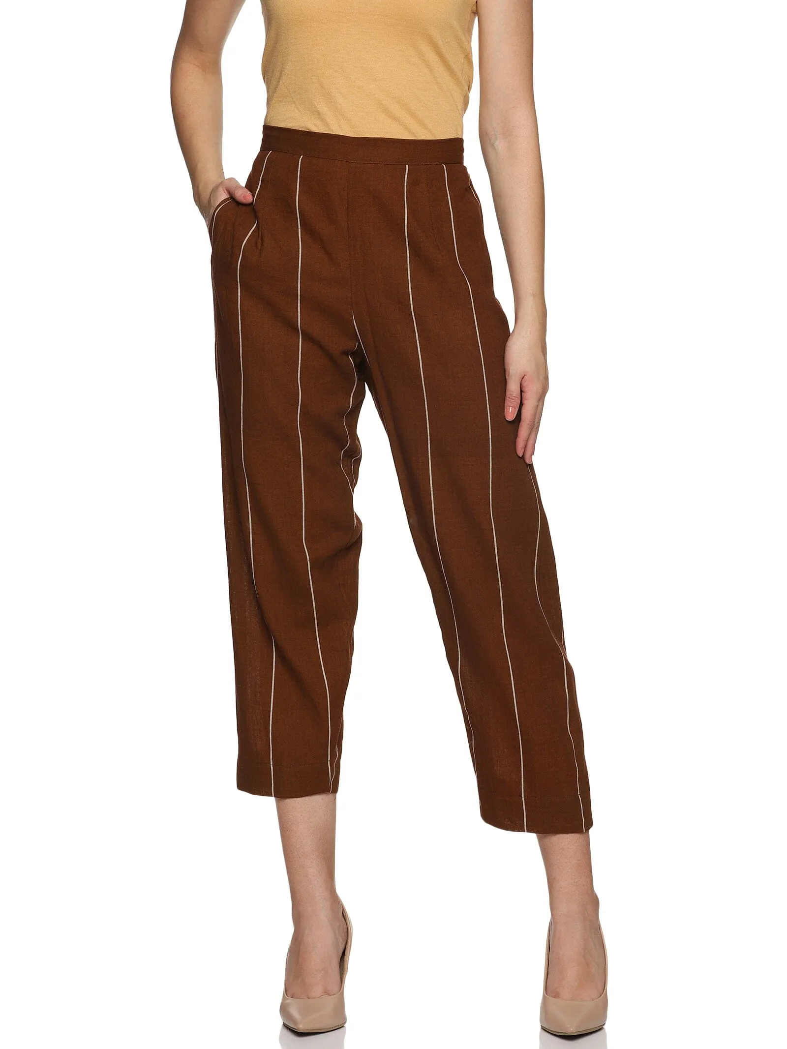 'Leah' Coffee brown handloom co-ord