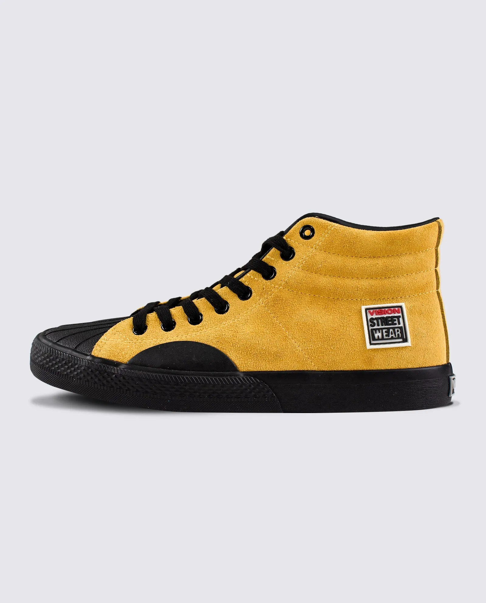 Leather Suede High Top Sneakers Mustard