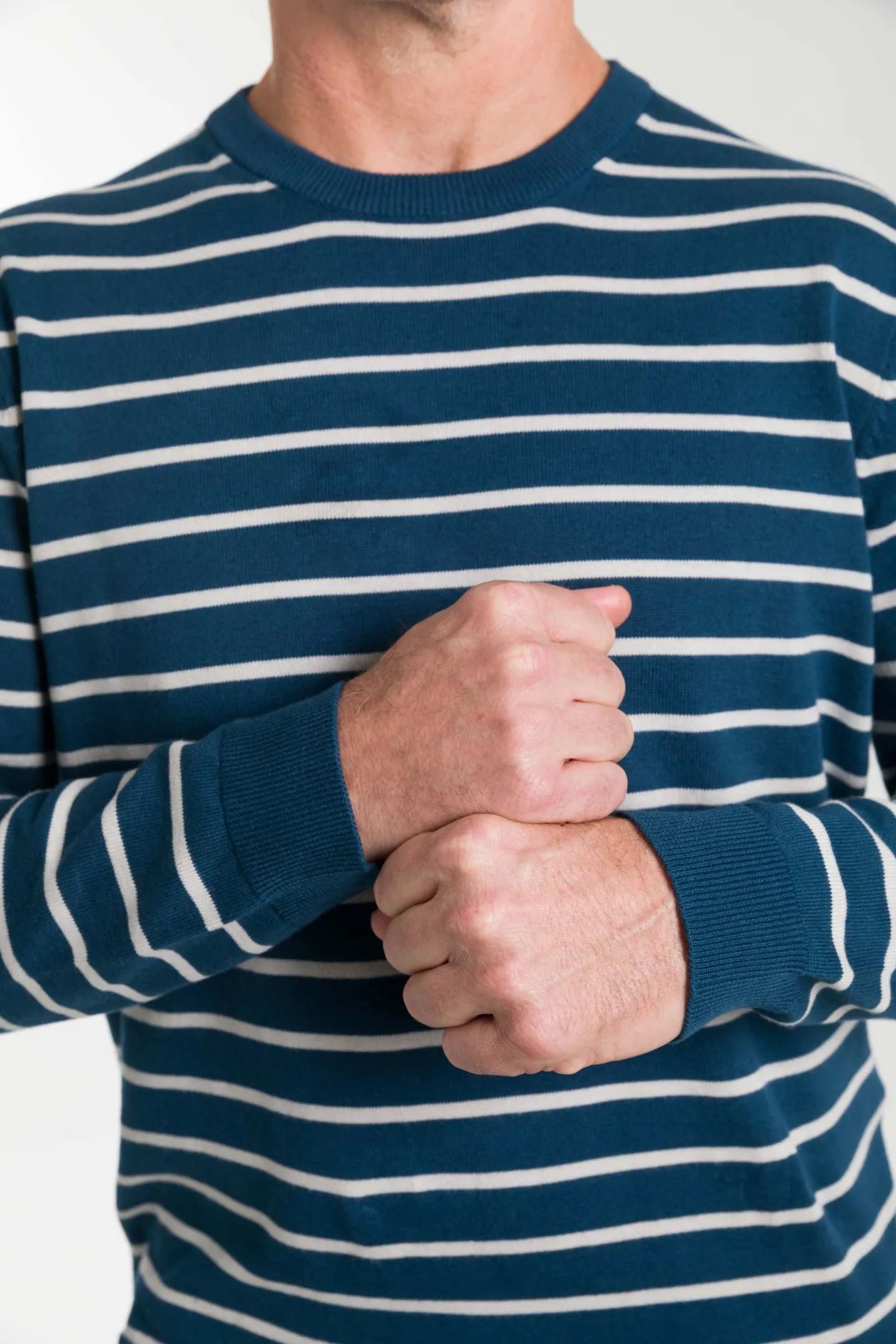 Navy Stripes Cotton Sweater