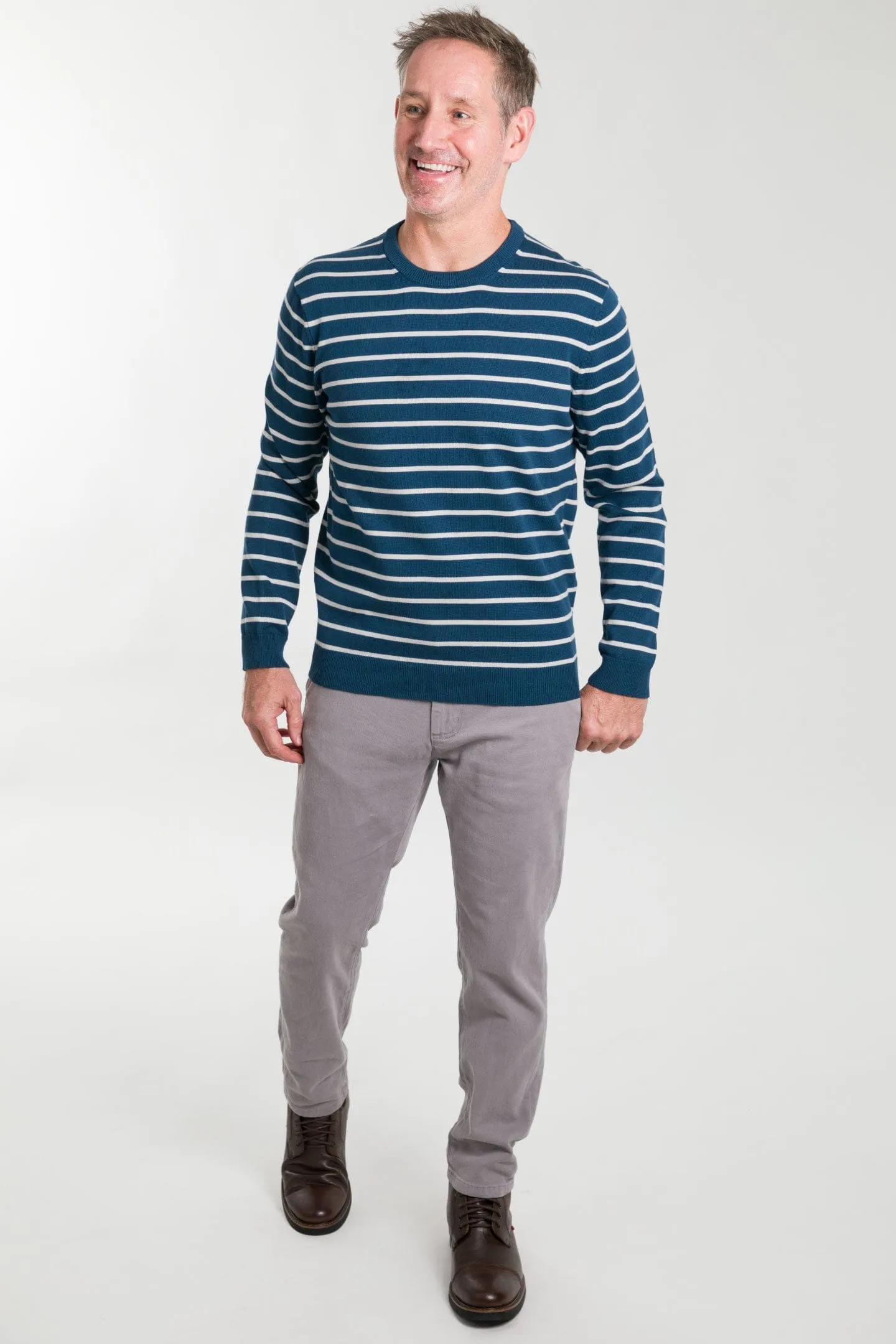 Navy Stripes Cotton Sweater