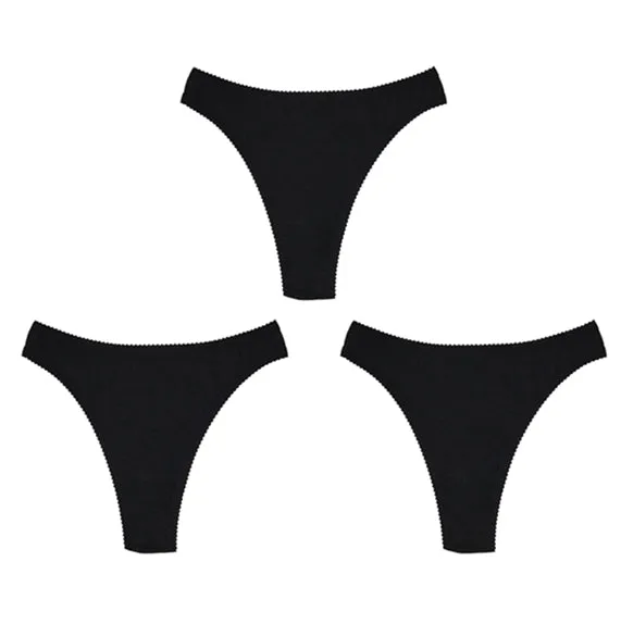 Sabrina Thong 3 Pack Black Modal Jersey