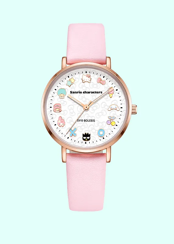 Sanrio Characters leather daily elegance wrist watches - TIDE COLOR x SANRIO