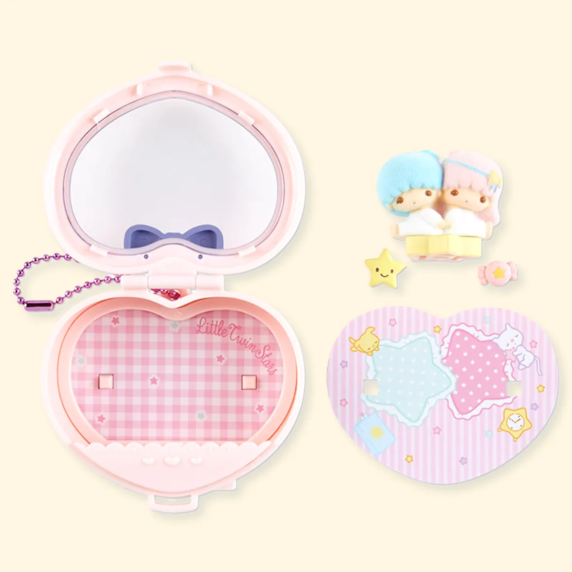 Sanrio Heart Attack Compact Mirror with keychain - SANRIO Japan