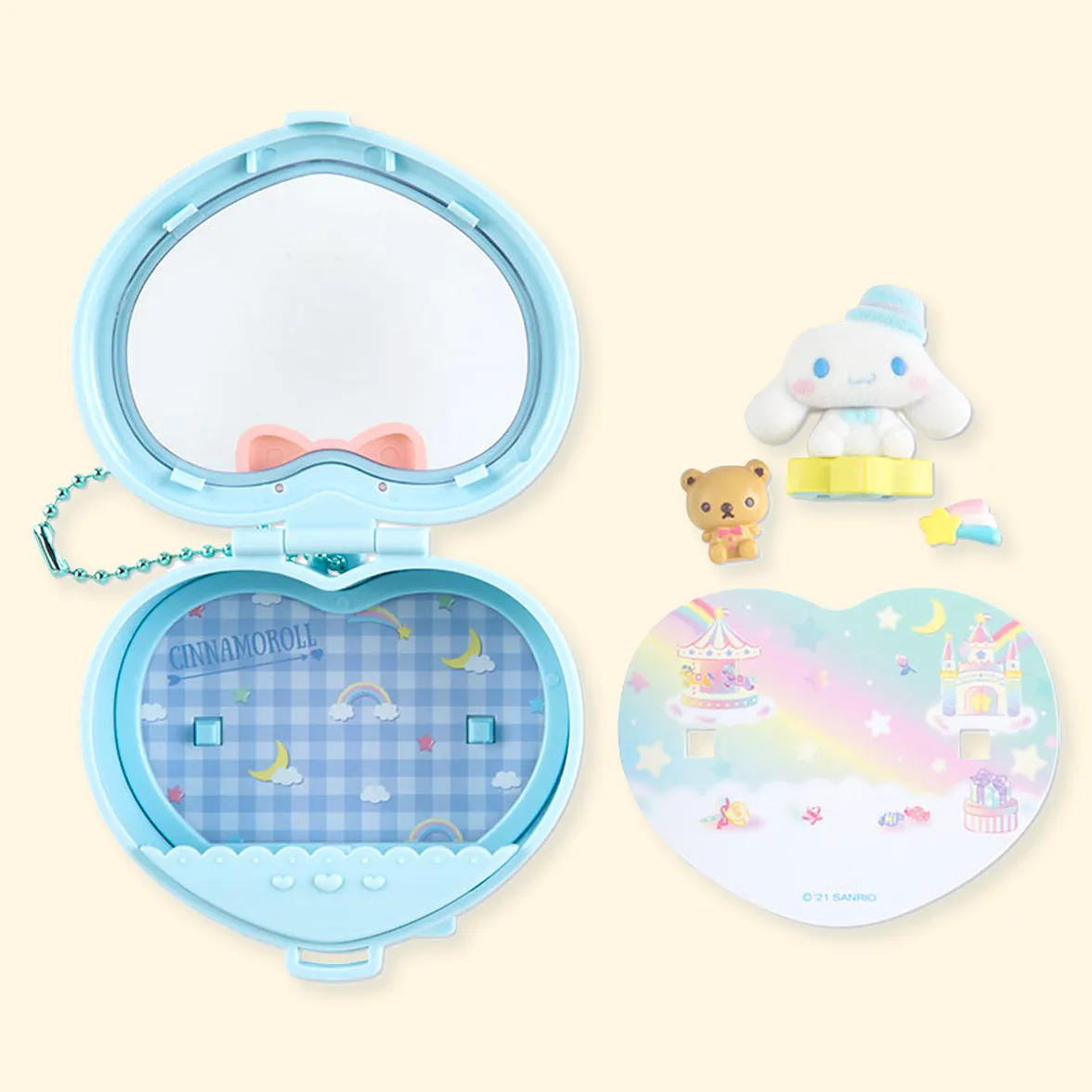 Sanrio Heart Attack Compact Mirror with keychain - SANRIO Japan