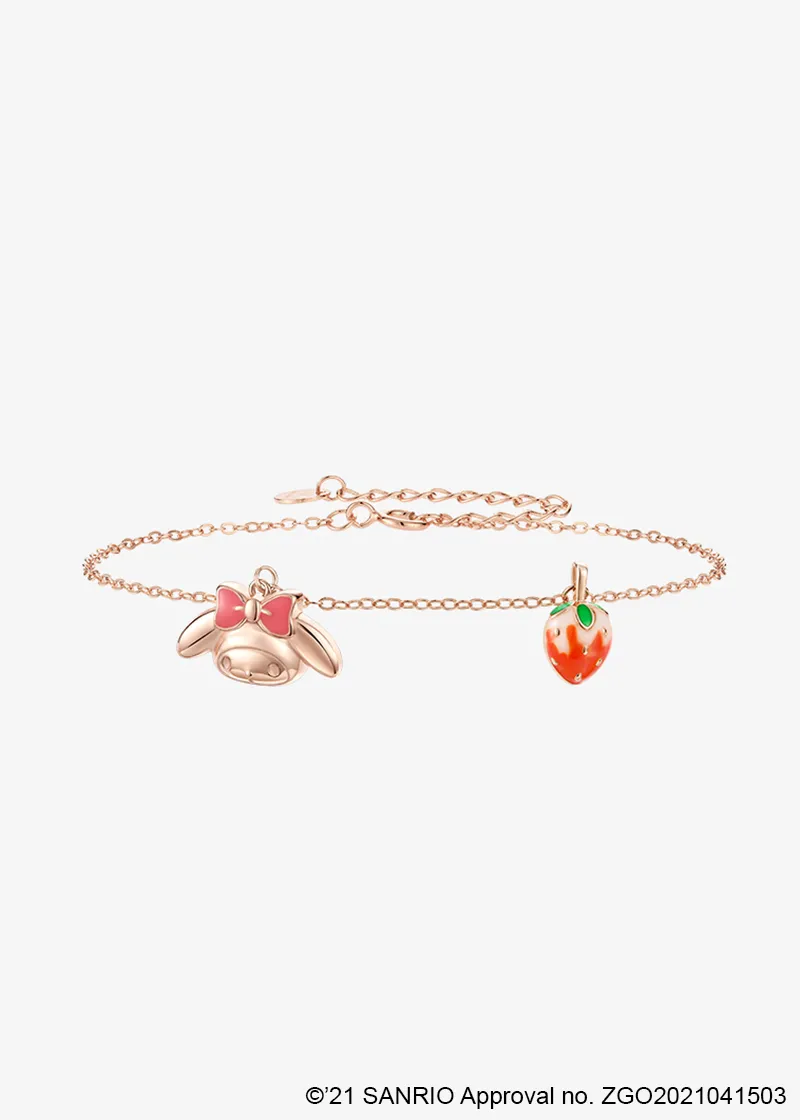 Sweet My Melody sterling silver bracelet with pendants - TIDE COLOR x SANRIO