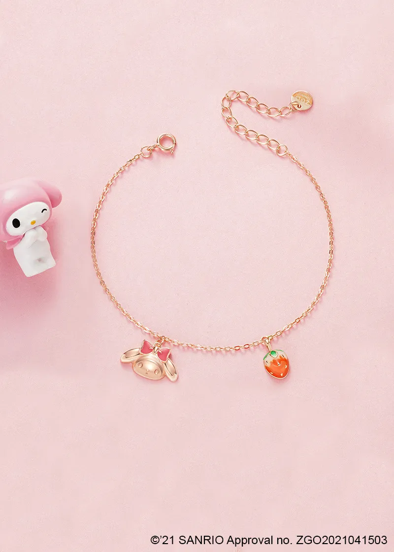 Sweet My Melody sterling silver bracelet with pendants - TIDE COLOR x SANRIO