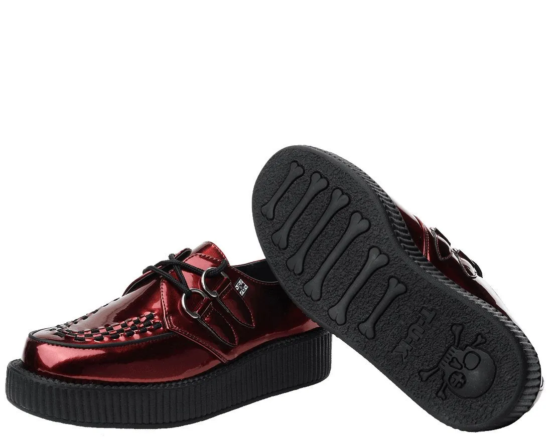 T.U.K BURGUNDY PATENT METAL VIVA LOW CREEPER