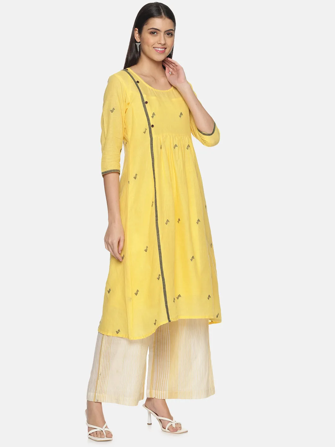 Yellow Jamdani Co-ord set